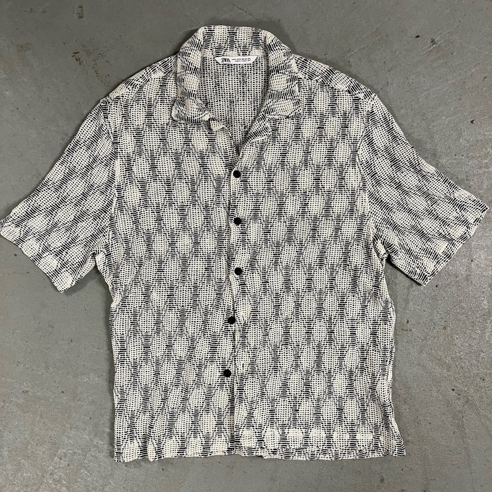 Zara Crochet Short Sleeve Shirt